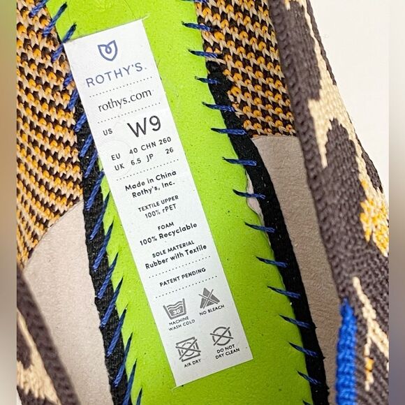 Rothy's The Point Big Cat Leopard Printed Fabric Pointy Toe Ballet Flats 9 - Picture 6 of 11